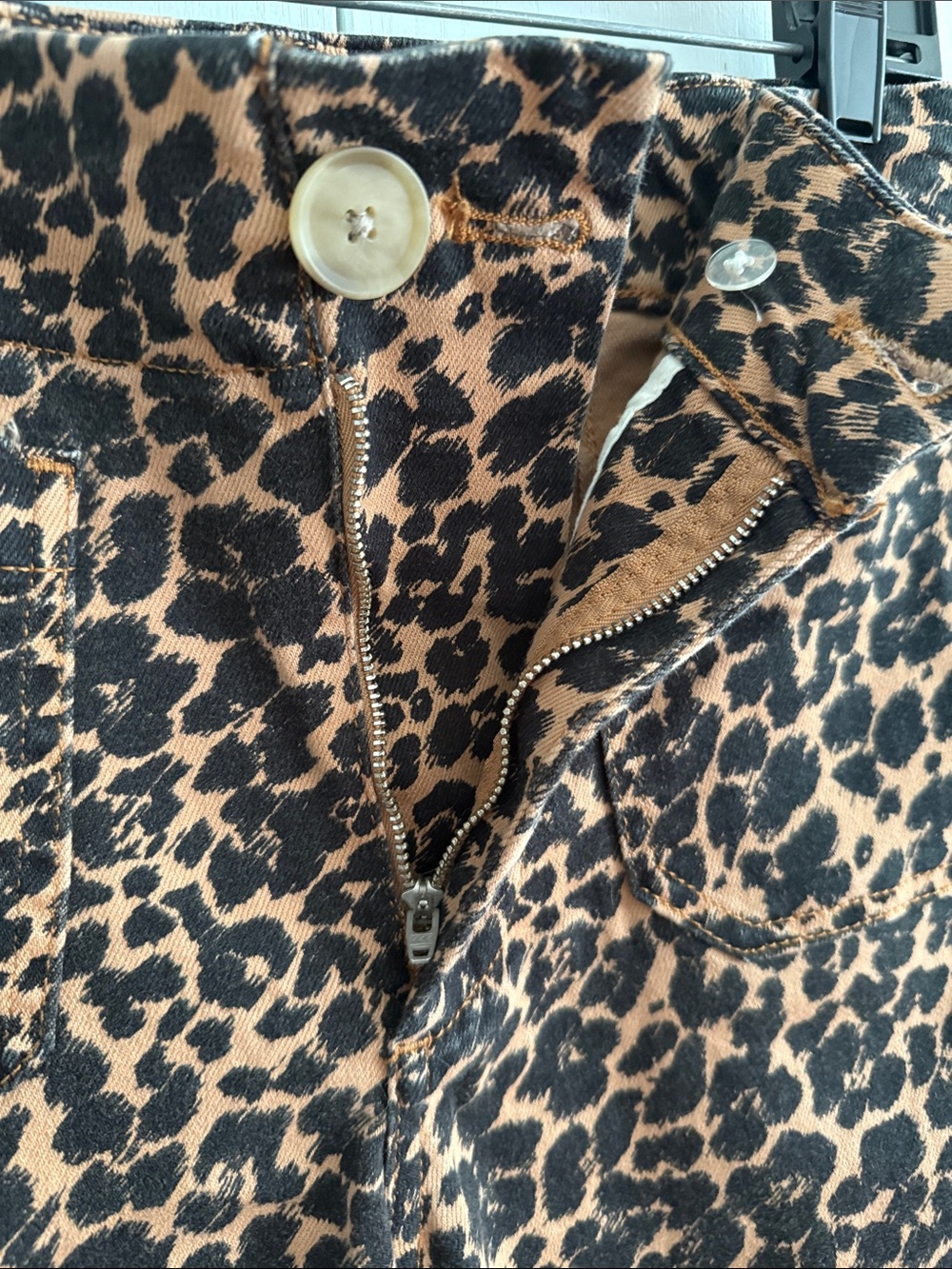 Anthropologie MAEVE The Colette Full-Length Wide-Leg Jeans Leopard Print Sz 28P - Picture 11 of 16